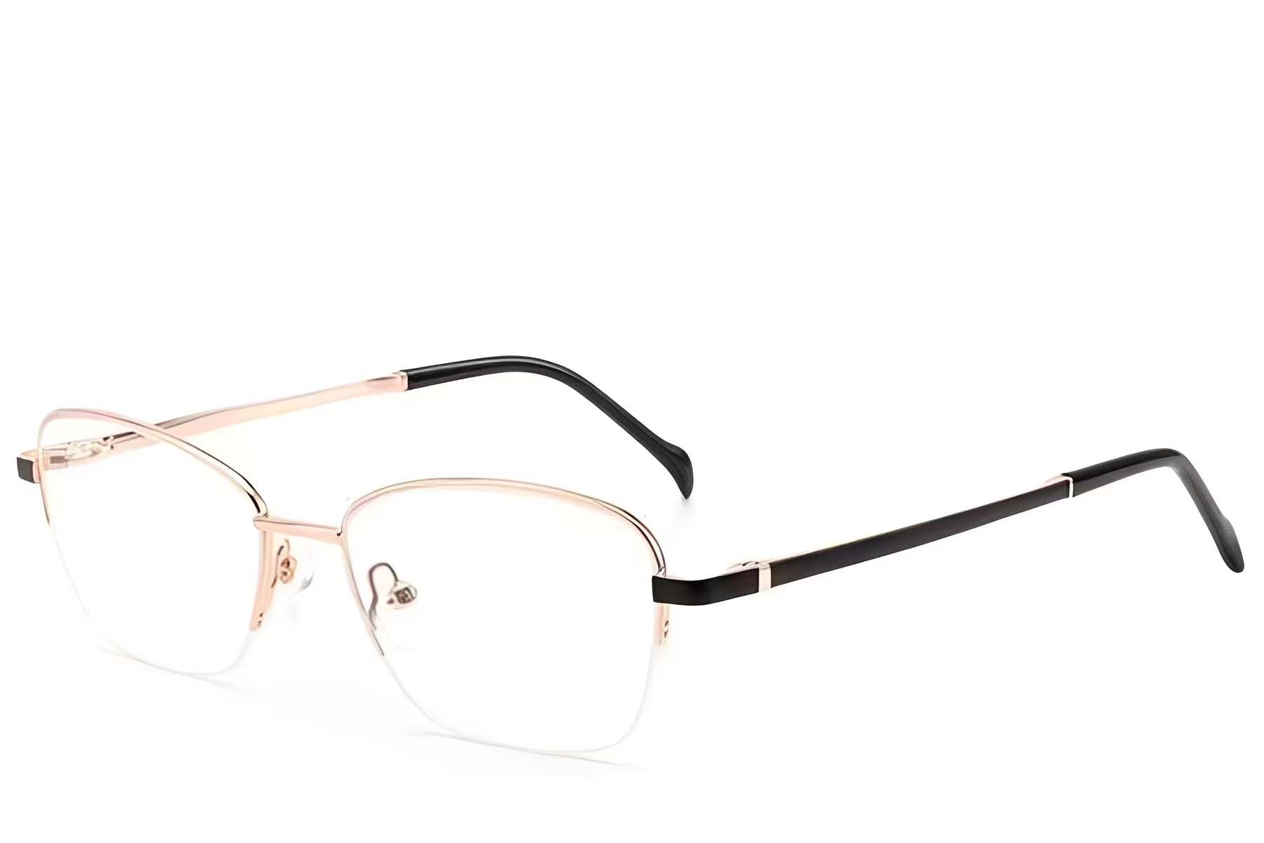 Gafas de metal rosa semi al aire #BS2012-3058