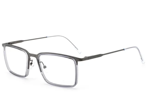 Lunettes rectangulaires en métal gris #BS2012-3064