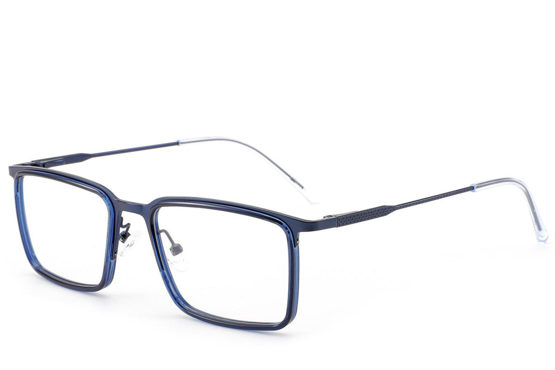 Rectangular Blue Metal Glasses #BS2012-3066