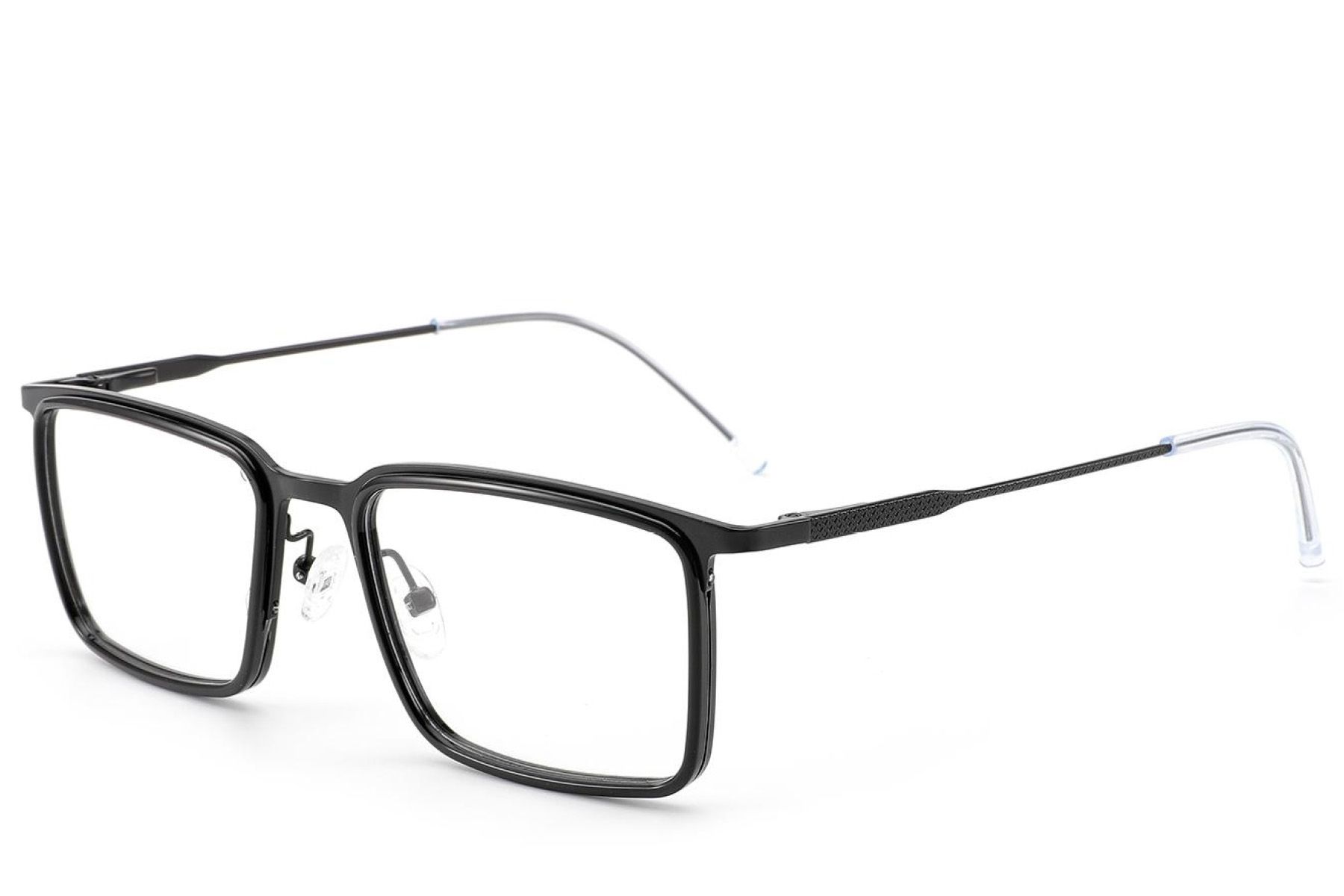 Rechteckige schwarze Metallbrille #BS2012-3068