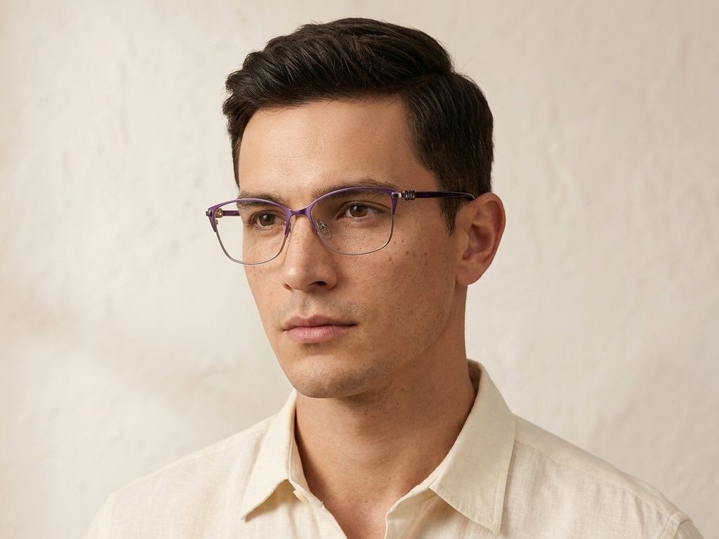 Lunettes papillon violettes en métal #BS2012-3077