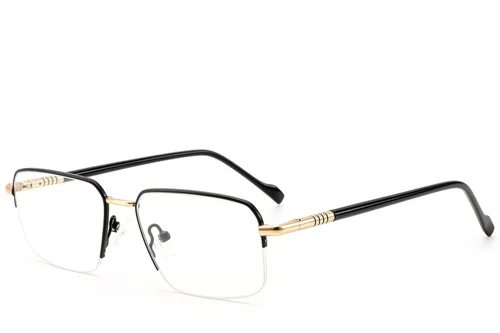 Lunettes semi-cerclées en métal noir #BS2012-3084