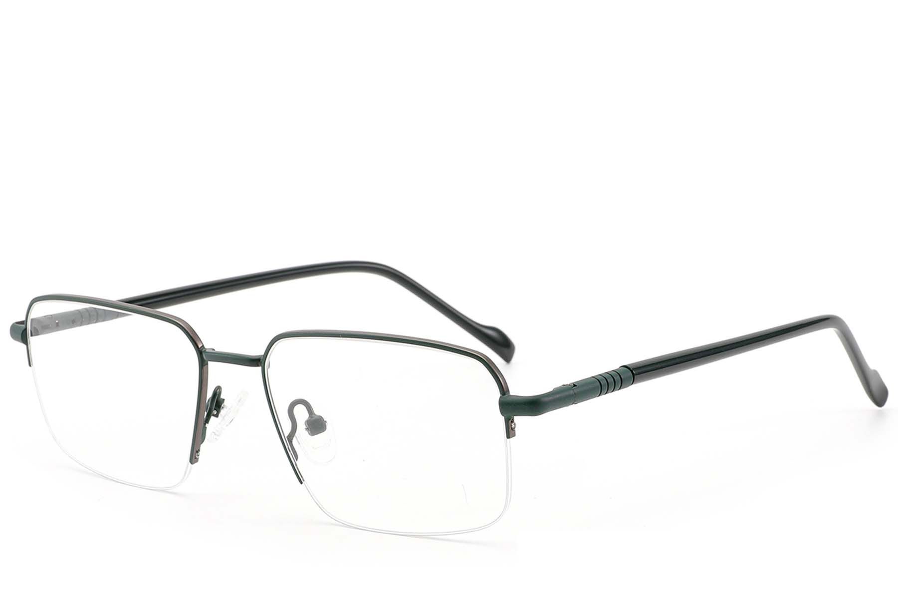 Halbrandlose grüne Metallbrille #BS2012-3085