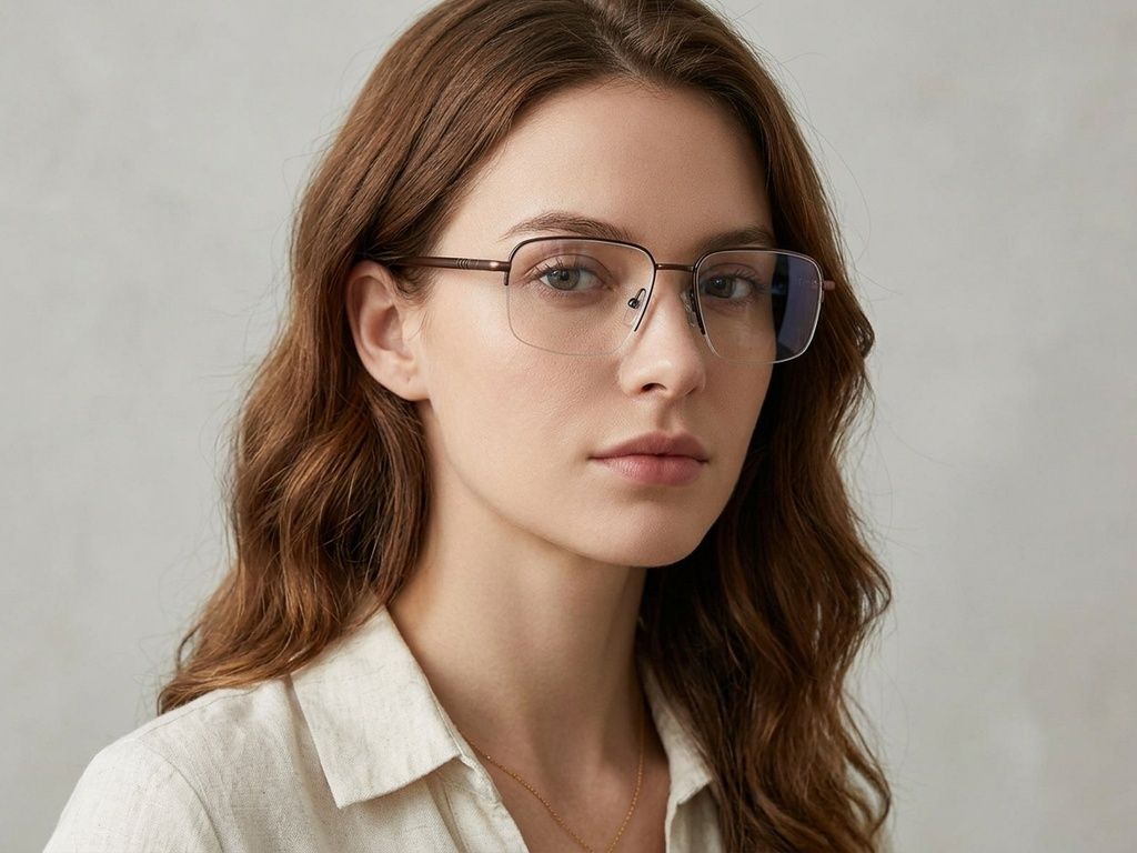 Semi-rimless Copper Metal Glasses #BS2012-3086