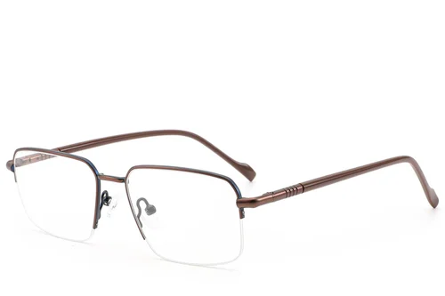Lunettes semi-cerclées en métal cuivré #BS2012-3086