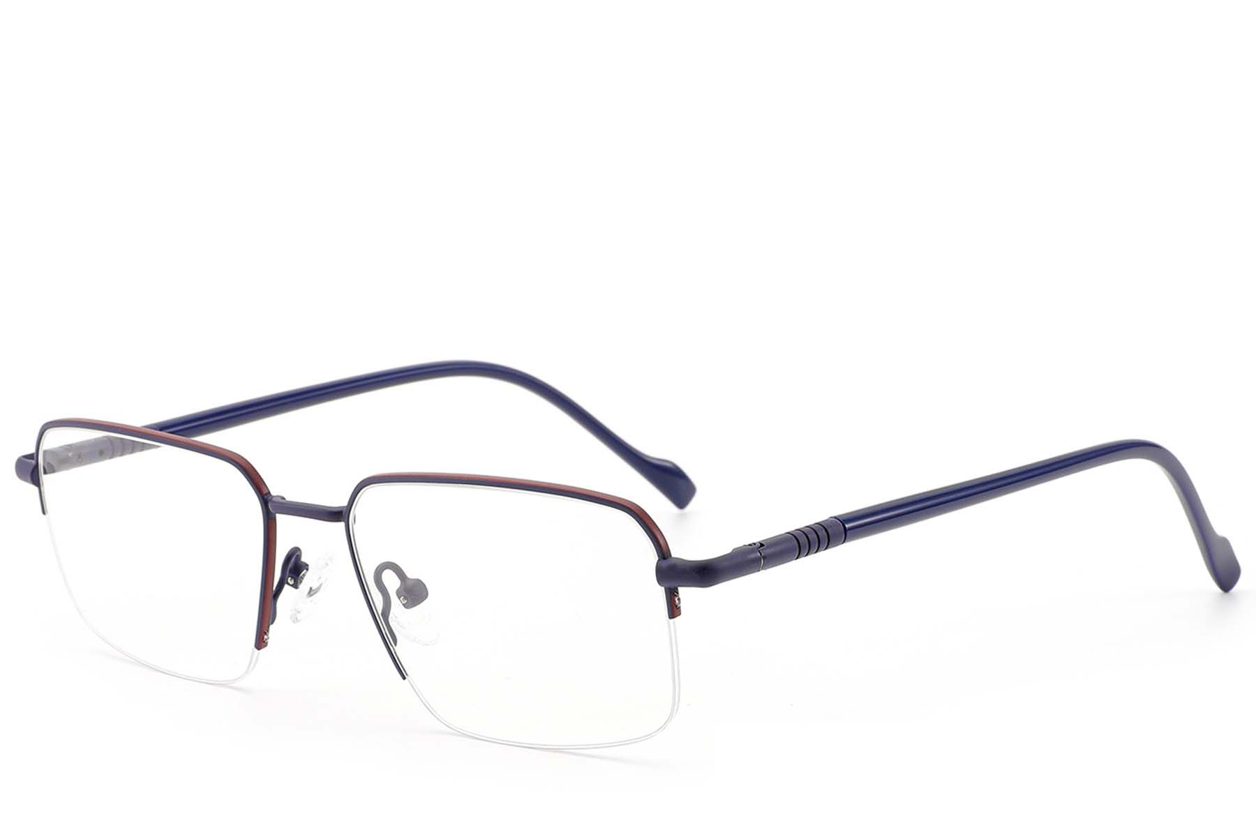 Gafas de metal azul con montura semi al aire #BS2012-3087