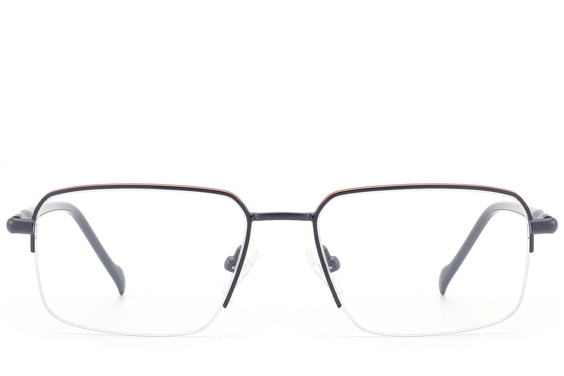 Gafas de metal gris semi al aire #BS2012-3088