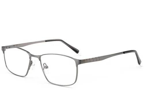 Lunettes rectangulaires en métal gris #BS2012-3091