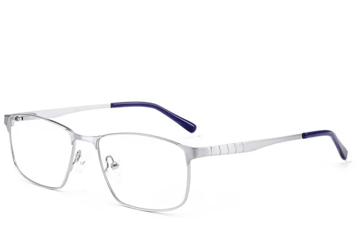 Lunettes rectangulaires en métal argenté #BS2012-3093