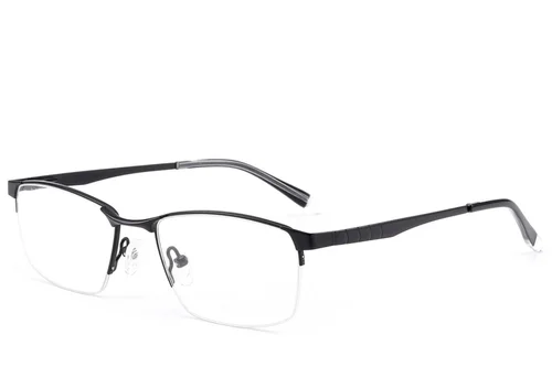 Lunettes semi-cerclées en métal noir #BS2012-3094