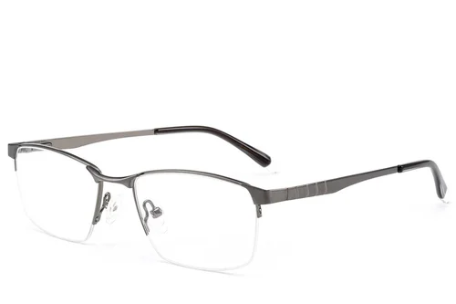 Lunettes semi-cerclées en métal gris #BS2012-3096