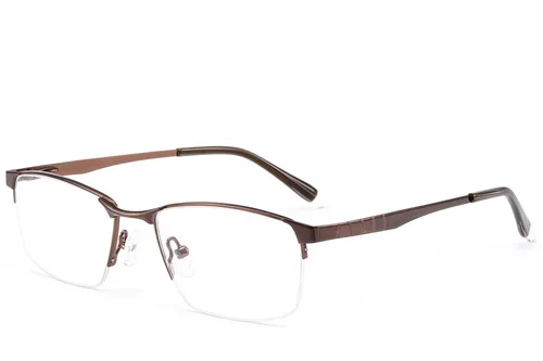 Lunettes semi-cerclées en métal marron #BS2012-3097