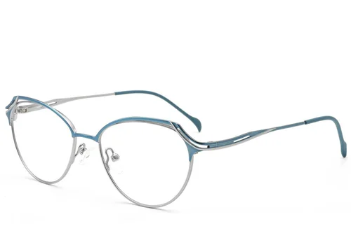 Lunettes papillon en métal bleu #BS2012-3102