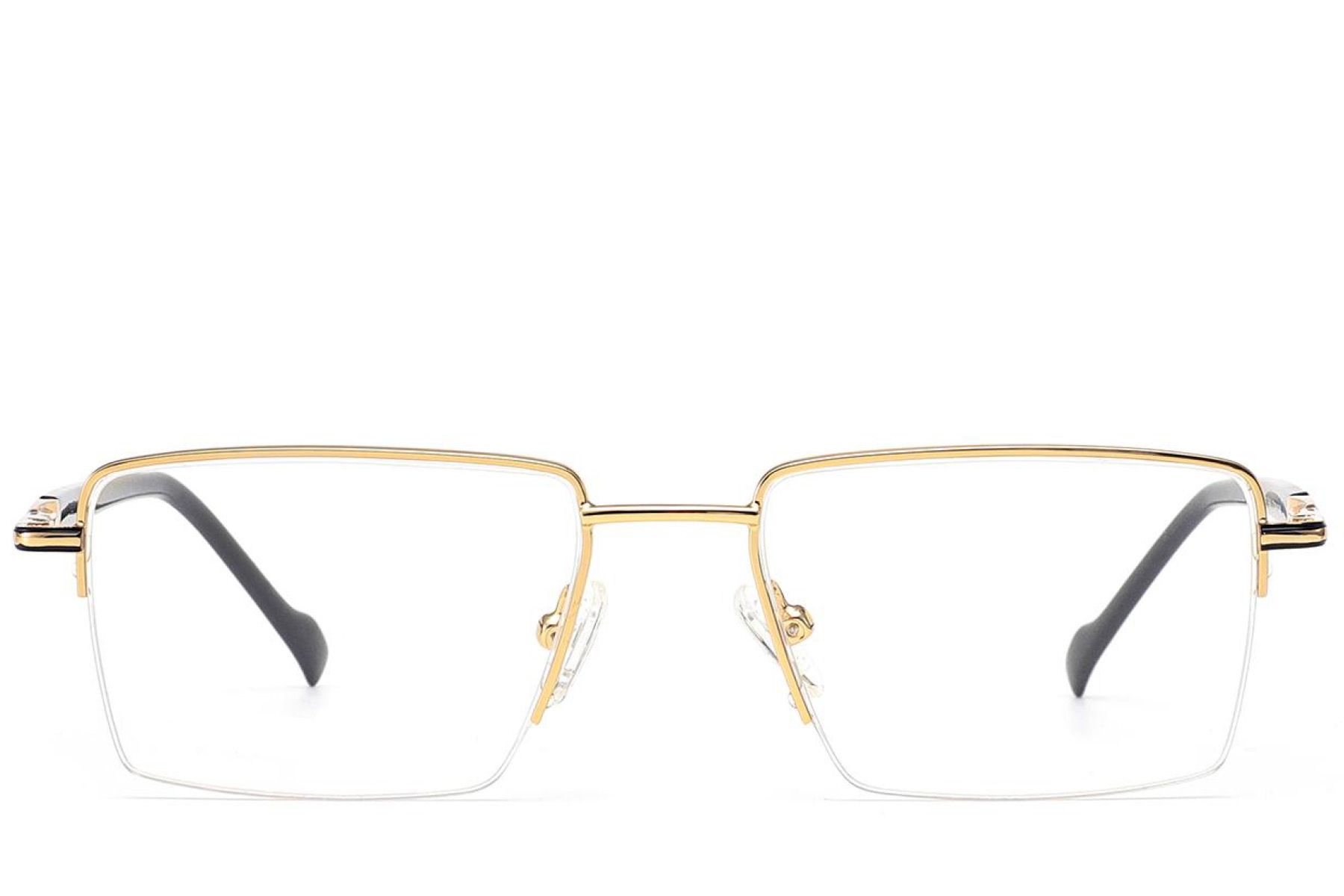 Gafas de metal dorado con montura semi al aire #BS2012-3124