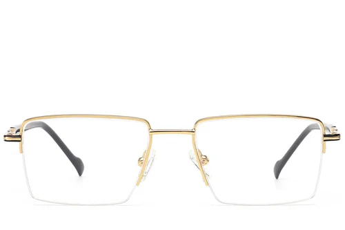 Lunettes semi-cerclées en métal doré #BS2012-3124