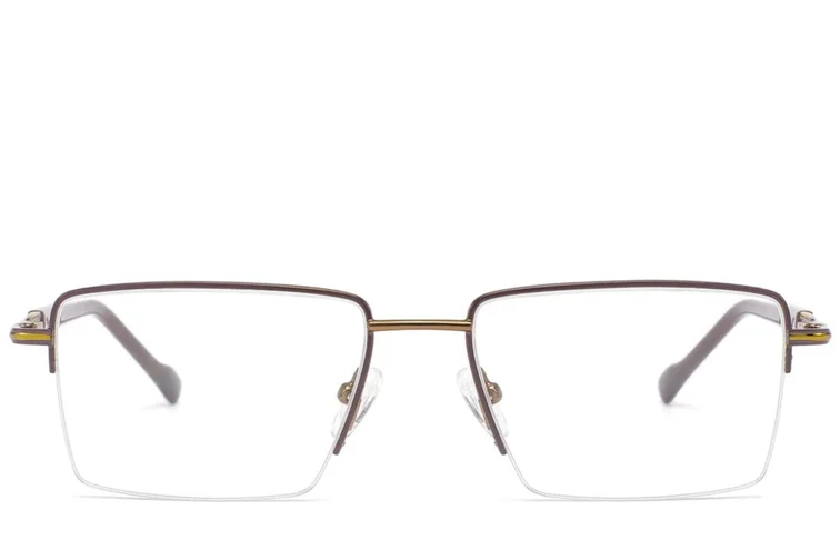 Halbrandlose Kupfermetallbrille #BS2012-3126