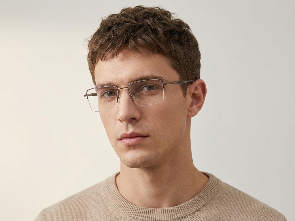 Semi-rimless Copper Metal Glasses #BS2012-3126
