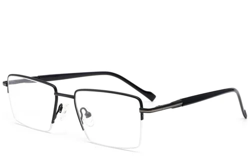 Lunettes semi-cerclées en métal noir #BS2012-3127