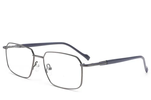 Lunettes rectangulaires en métal gris #BS2012-3130