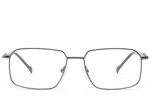 Lunettes rectangulaires en métal gris #BS2012-3130