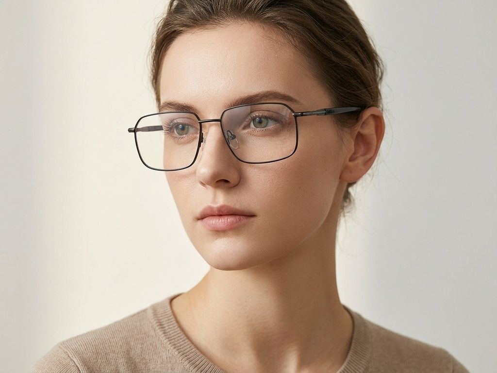 Rectangular Black Metal Glasses #BS2012-3132