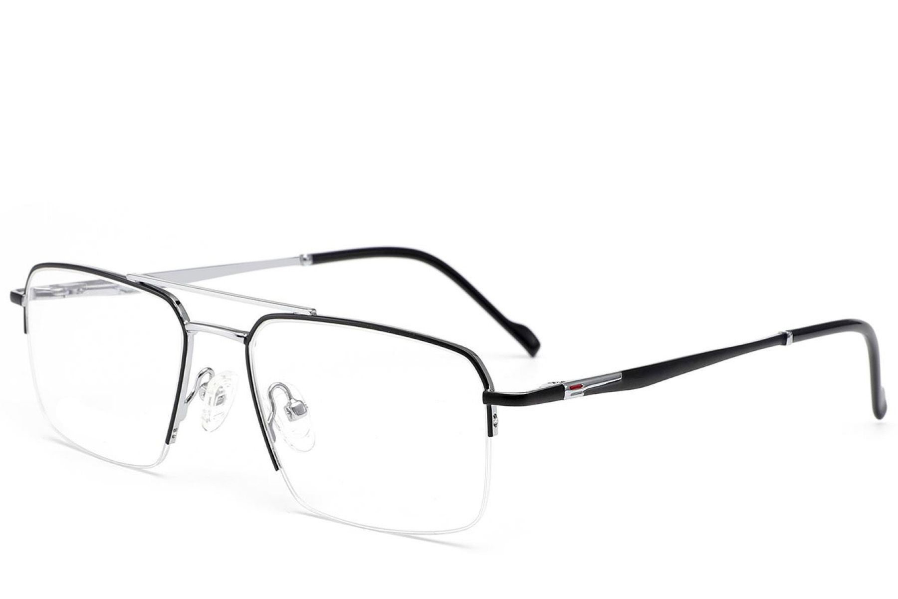 Gafas de metal negro con montura semi al aire #BS2012-3147