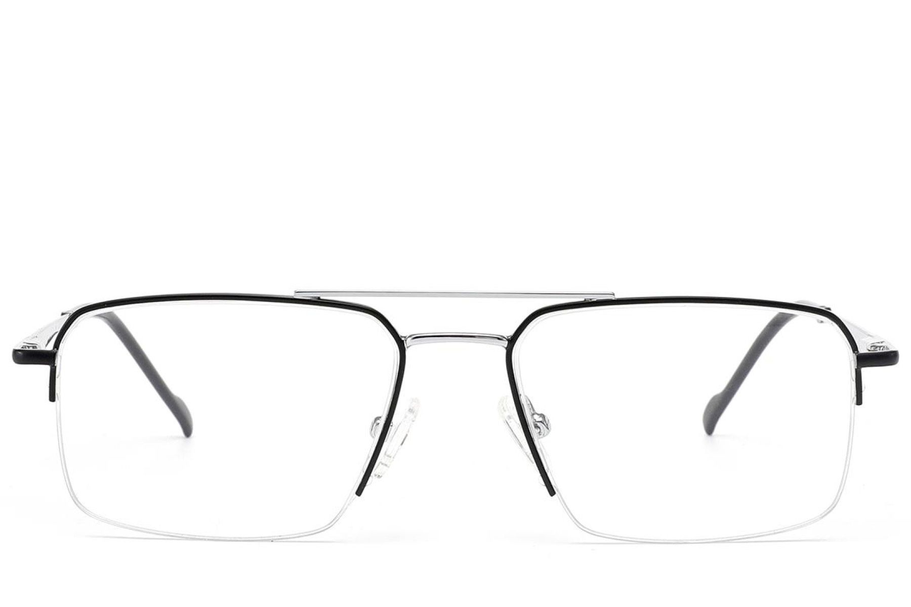Gafas de metal negro con montura semi al aire #BS2012-3147
