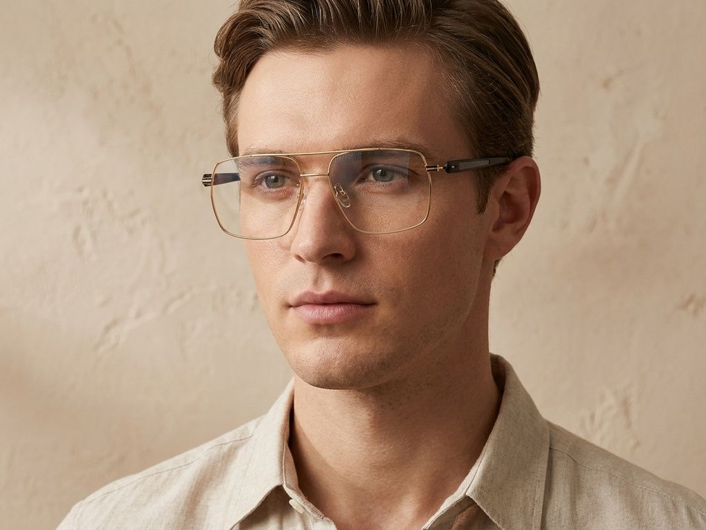 Gafas de aviador de metal dorado #BS2012-3150
