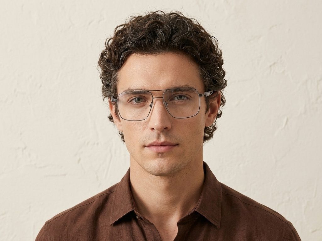 Aviator Grey Metal Glasses #BS2012-3151