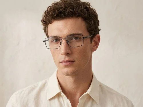 Lunettes rectangulaires en métal noir #BS2012-3154