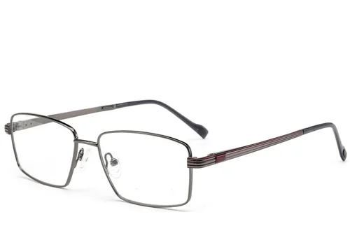 Lunettes rectangulaires en métal gris #BS2012-3156