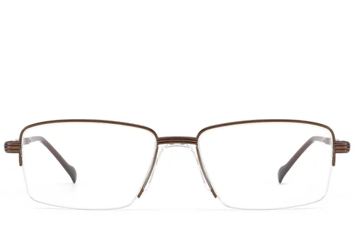 Lunettes semi-cerclées en métal cuivré #BS2012-3163
