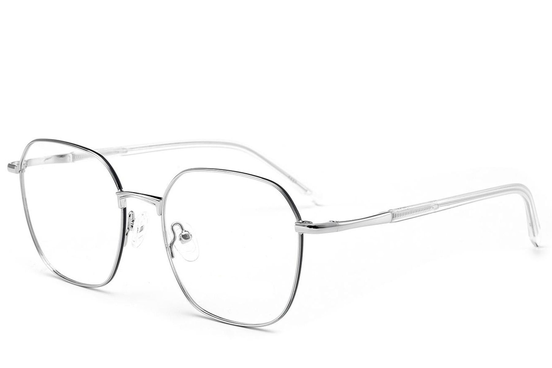 Oval Silver Metal Glasses #BS2012-3176