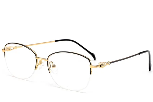 Lunettes semi-cerclées en métal noir #BS2012-3177