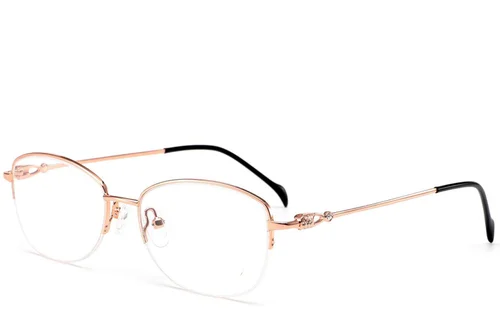 Lunettes semi-cerclées en métal rose #BS2012-3178