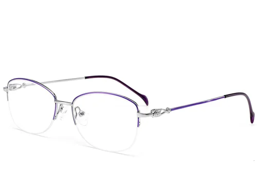 Lunettes semi-cerclées en métal violet #BS2012-3179