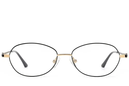 Lunettes ovales en métal noir #BS2012-3182