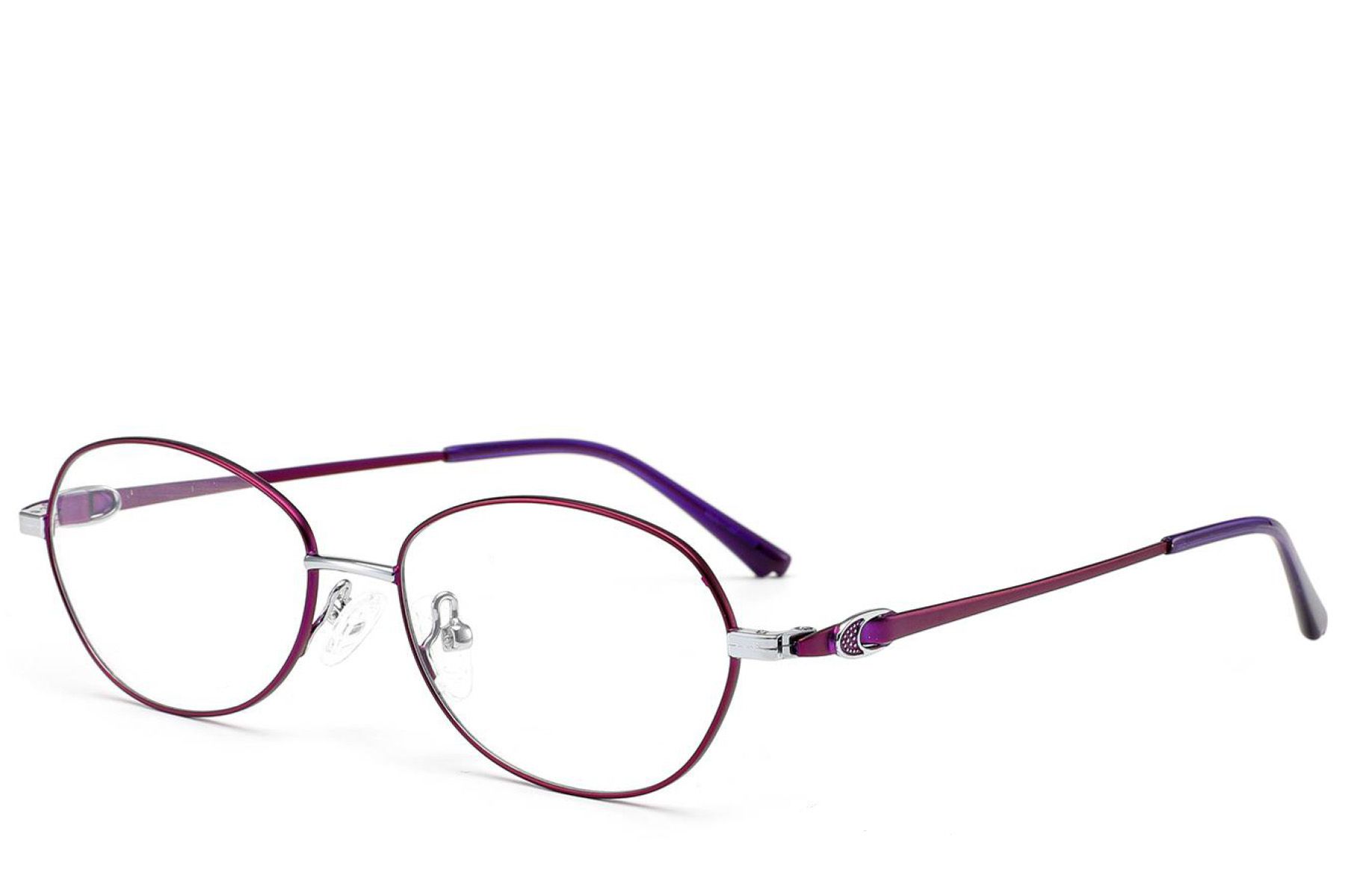 Oval Purple Metal Glasses #BS2012-3184