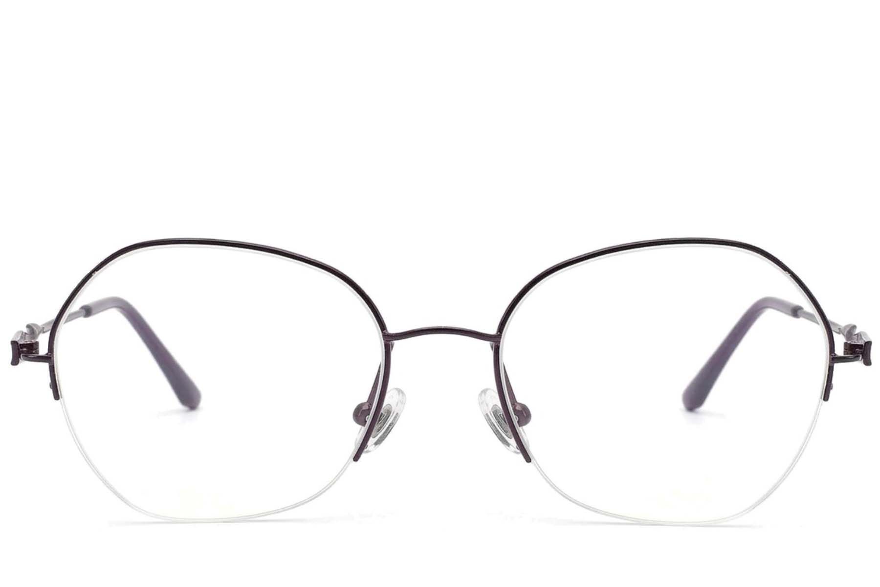 Gafas de metal morado con montura semi al aire #BS2012-3188
