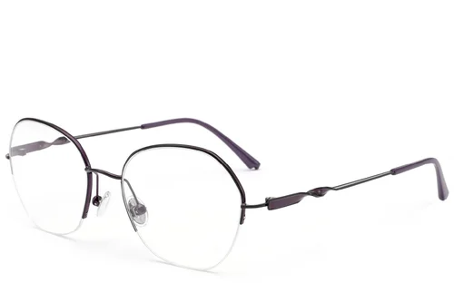 Lunettes semi-cerclées en métal violet #BS2012-3188