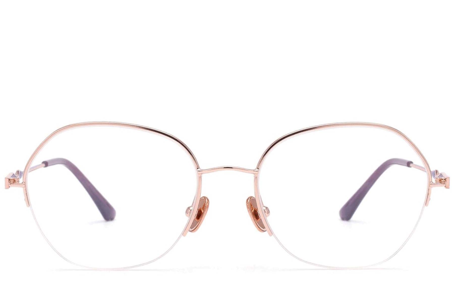 Gafas de metal rosa semi al aire #BS2012-3189
