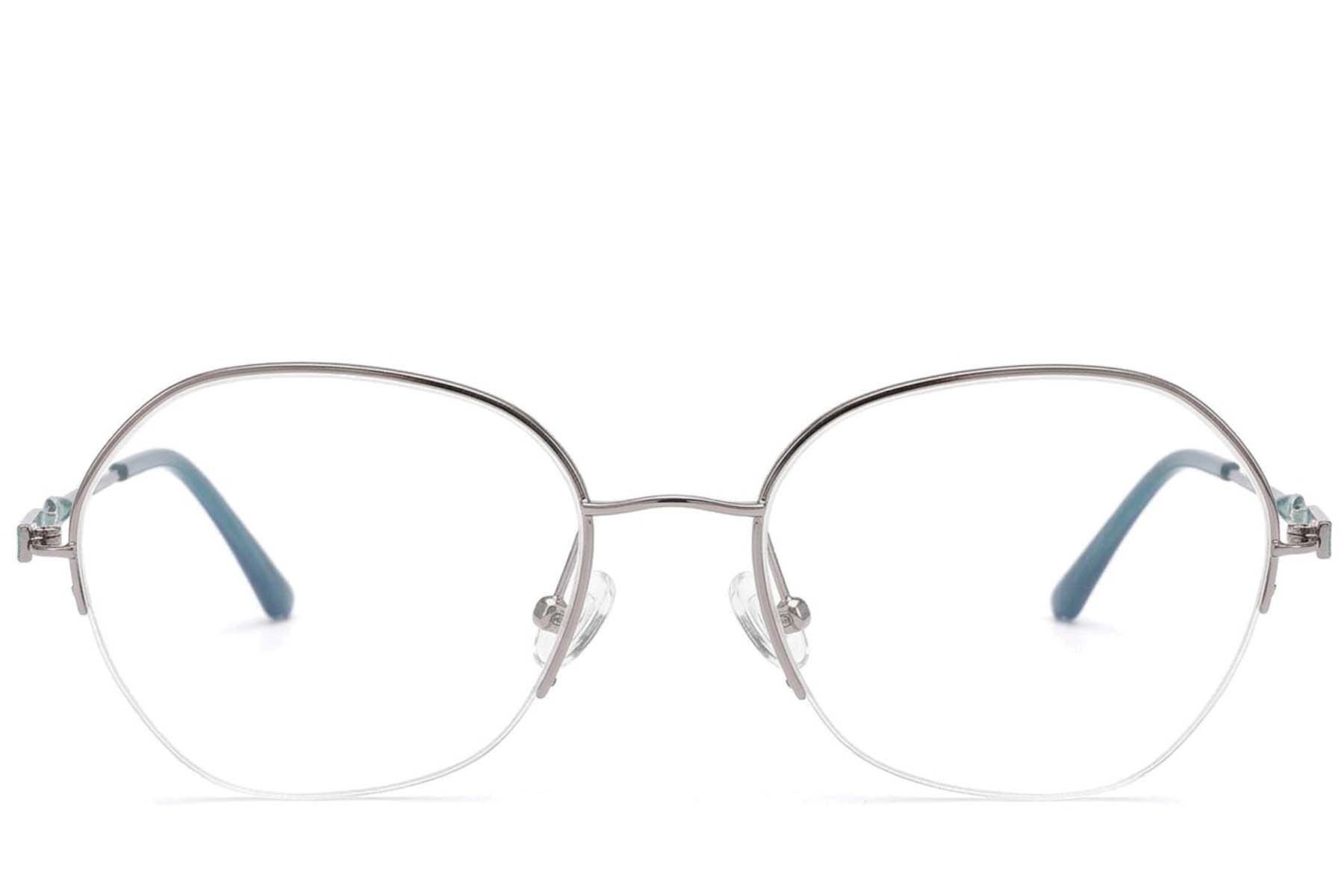 Gafas de metal gris semi al aire #BS2012-3190