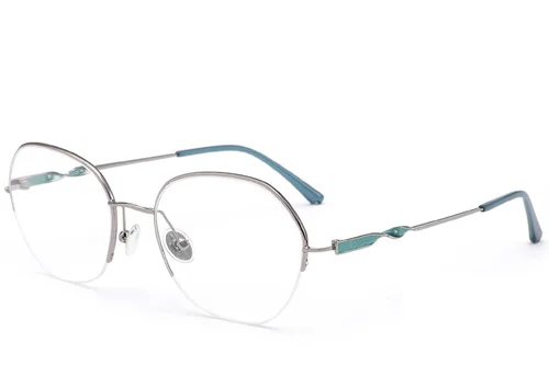 Lunettes semi-cerclées en métal gris #BS2012-3190