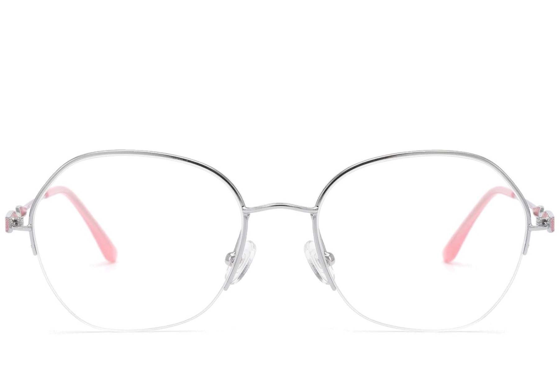 Gafas de metal plateado con montura semi al aire #BS2012-3191