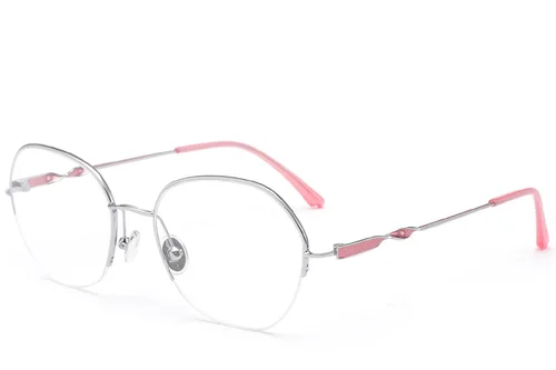 Lunettes semi-cerclées en métal argenté #BS2012-3191