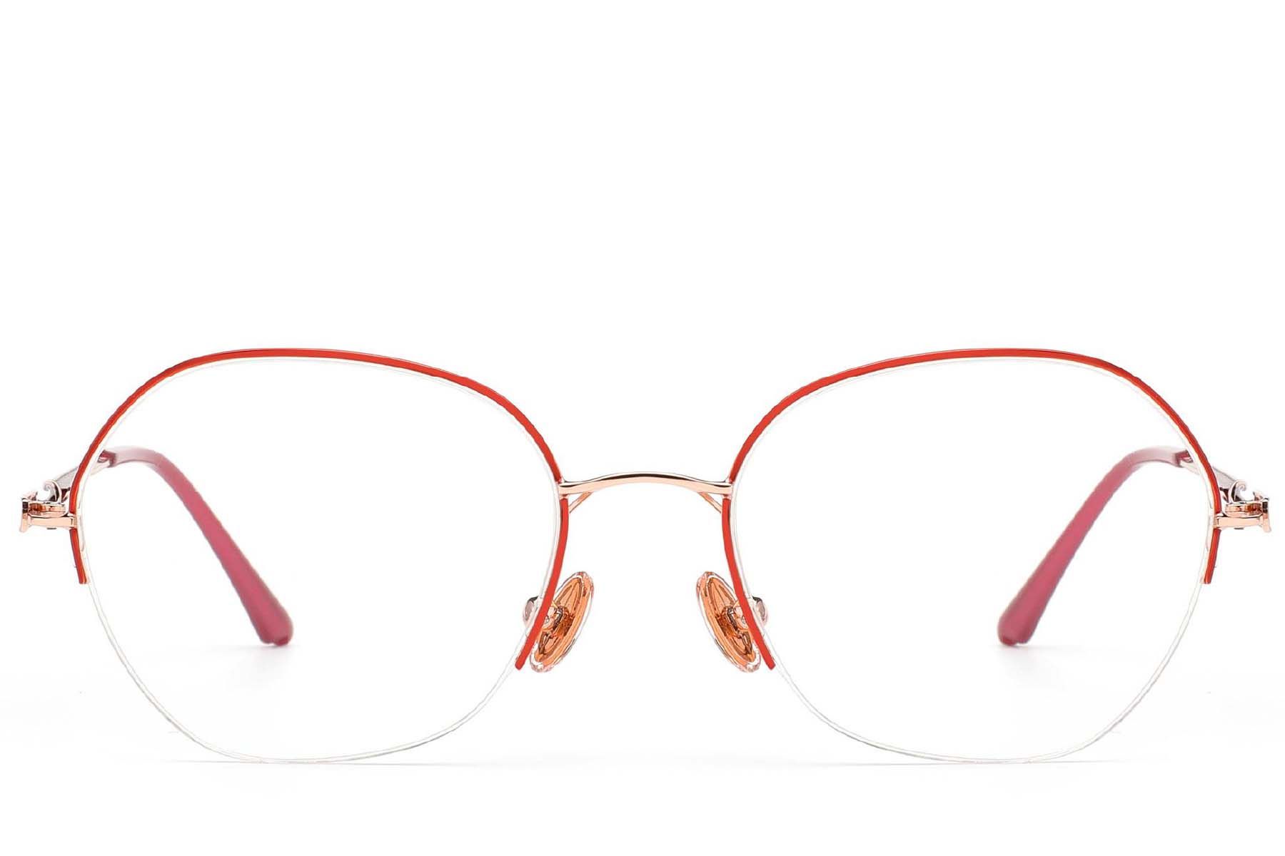 Gafas semi al aire de metal rojo #BS2012-3192