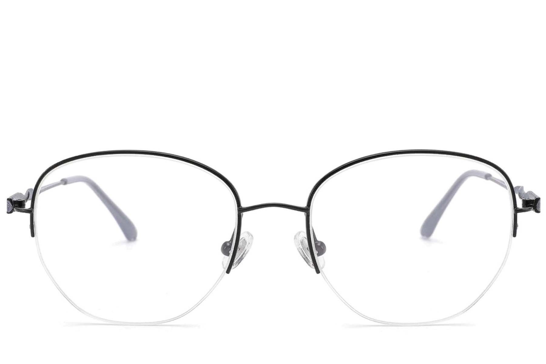 Gafas de metal negro con montura semi al aire #BS2012-3193