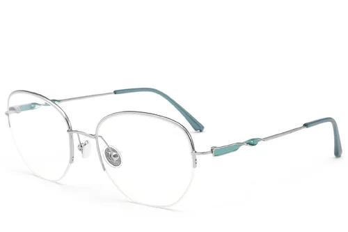 Lunettes semi-cerclées en métal argenté #BS2012-3194