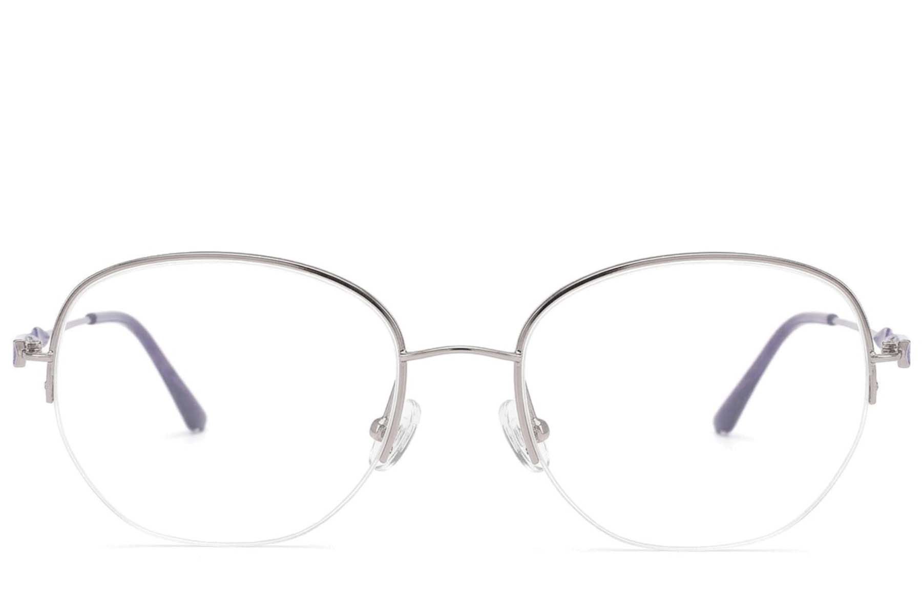 Gafas de metal gris semi al aire #BS2012-3195