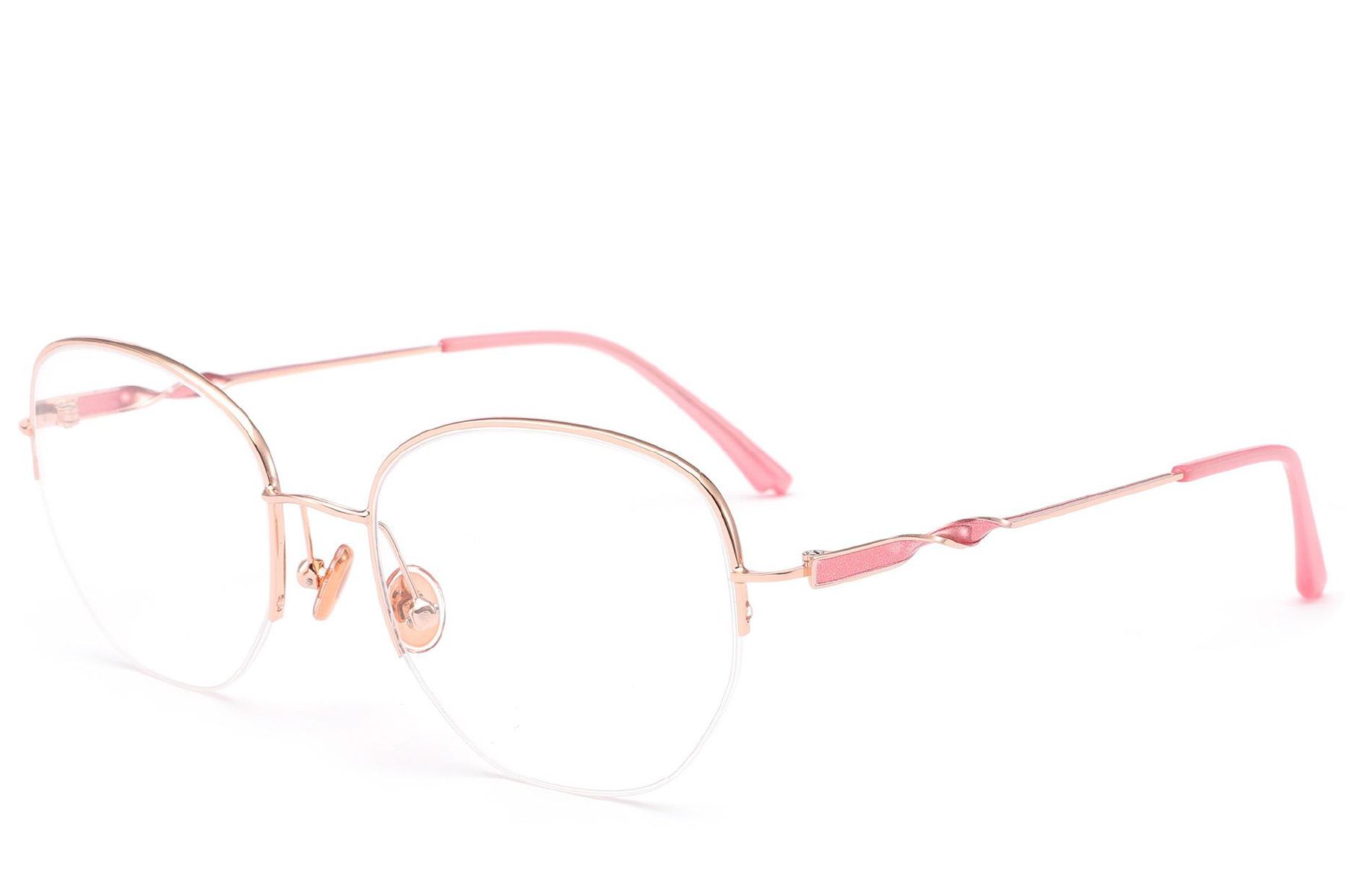Gafas de metal rosa semi al aire #BS2012-3196